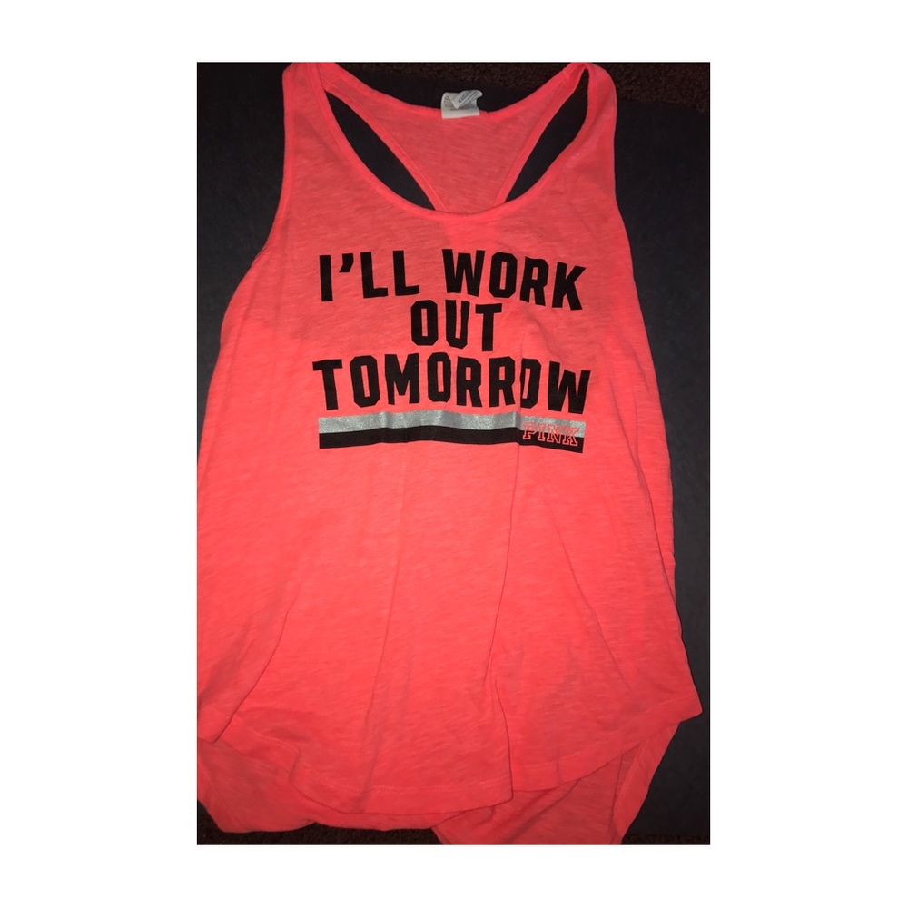 orange workout tank from PINK